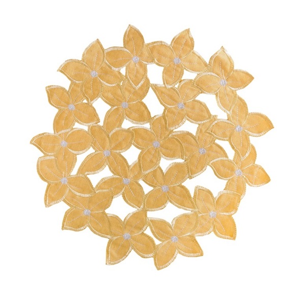 yellow hydrangea round placemat set of 4 - Picture 2 of 2